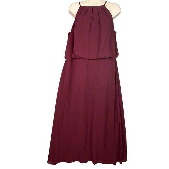 SORELLA VITA Bridesmaid Dress Burgundy Sz 20 Prom Chiffon Lined Full Length - Picture 2 of 16